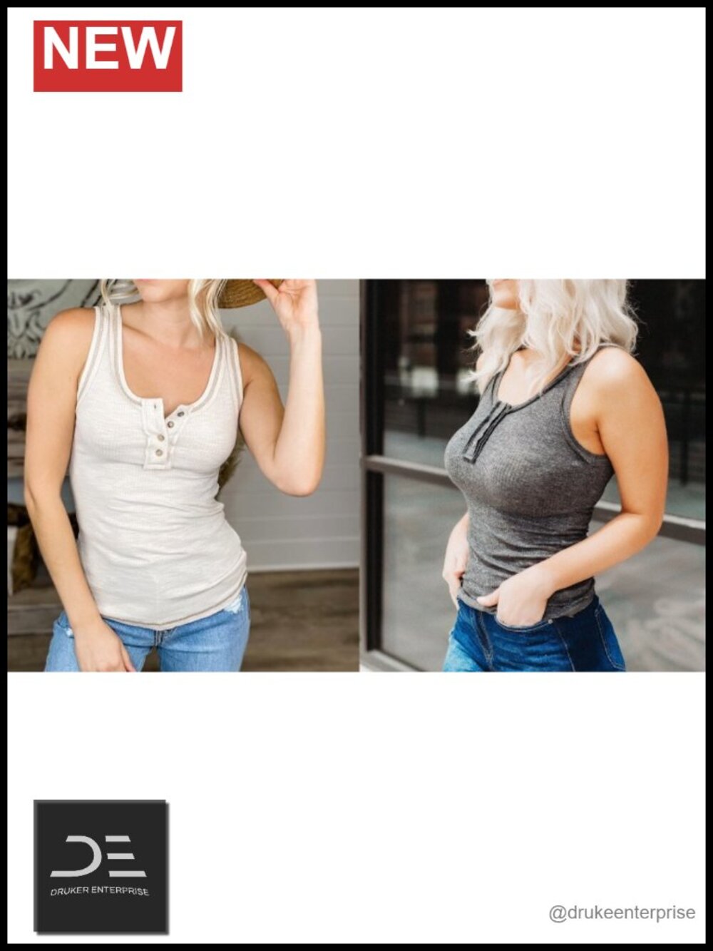 Sleeveless Henley Tank Top Ribbed V Neck Button Down T Shirt Slim Fit Tee - Picture 4 of 4